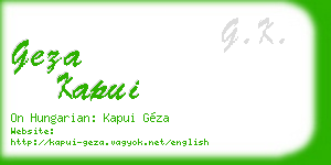 geza kapui business card